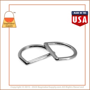 1-1/4 Inch Cast D Ring, Nickel Finish, 6 Pieces, 32 mm Dee Ring, Handbag Purse Bag Making Hardware Supplies, 1-1/4, 1.25 Inch, RNG-AA108 image 2