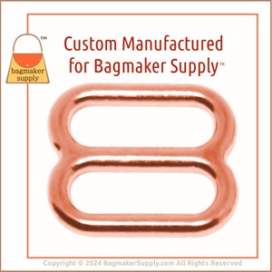 5/8 Inch Cast Slide, Rose Gold / Copper Finish, 54 Pack, 16 mm TriGlide for Purse Straps, Handbag Making Hardware Supplies, 5/8, SLD-AA161 image 4