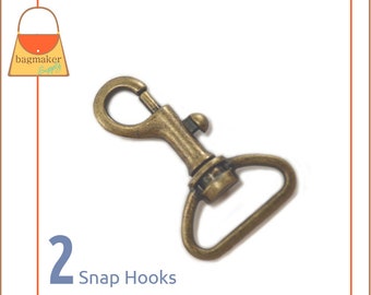 Mini Swivel Snap Hooks Antique Brass, 10mm Bag Strapping, Bag