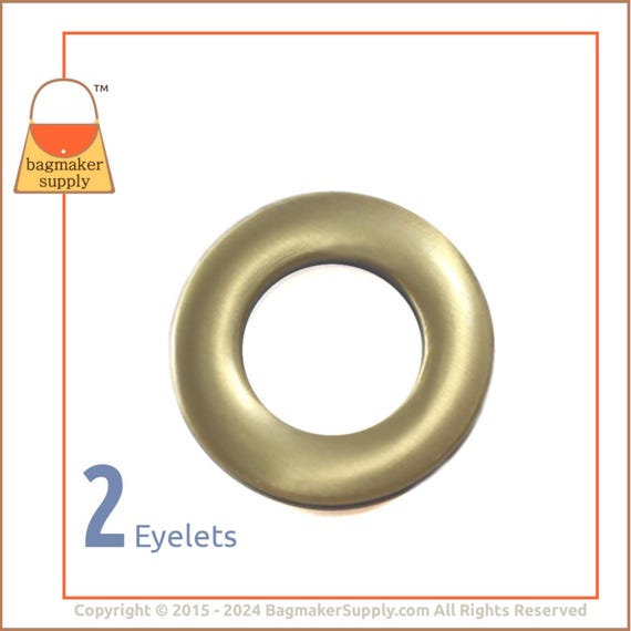 7/8 Inch Round Screw Back Eyelet, Antique Gold / Light Antique