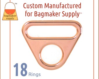 1 Inch Triangle Double Ring, Deluxe Nickel Finish, 2 Pack, 25 Mm