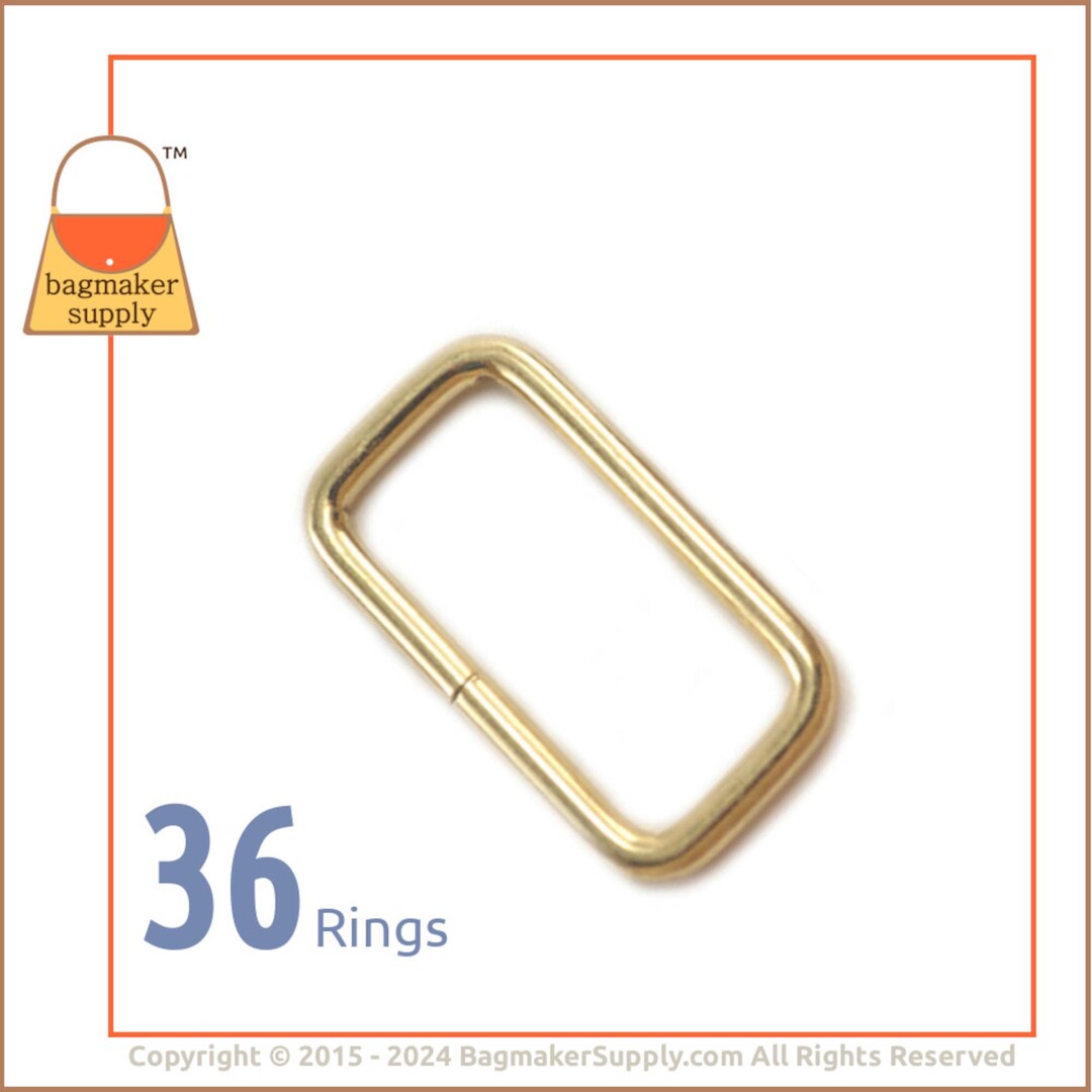 1-1/4 Inch Rectangular Wire Loop / Ring, Brass Finish, 36 Pieces, 1.25 ...