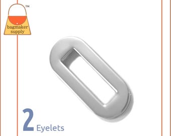 1 Inch Screw Back Eyelet, Oval, Nickel Finish, 2 Eyelets, Handbag Purse Bag Making Hardware Supplies, 25 mm Grommet, EGR-AA008