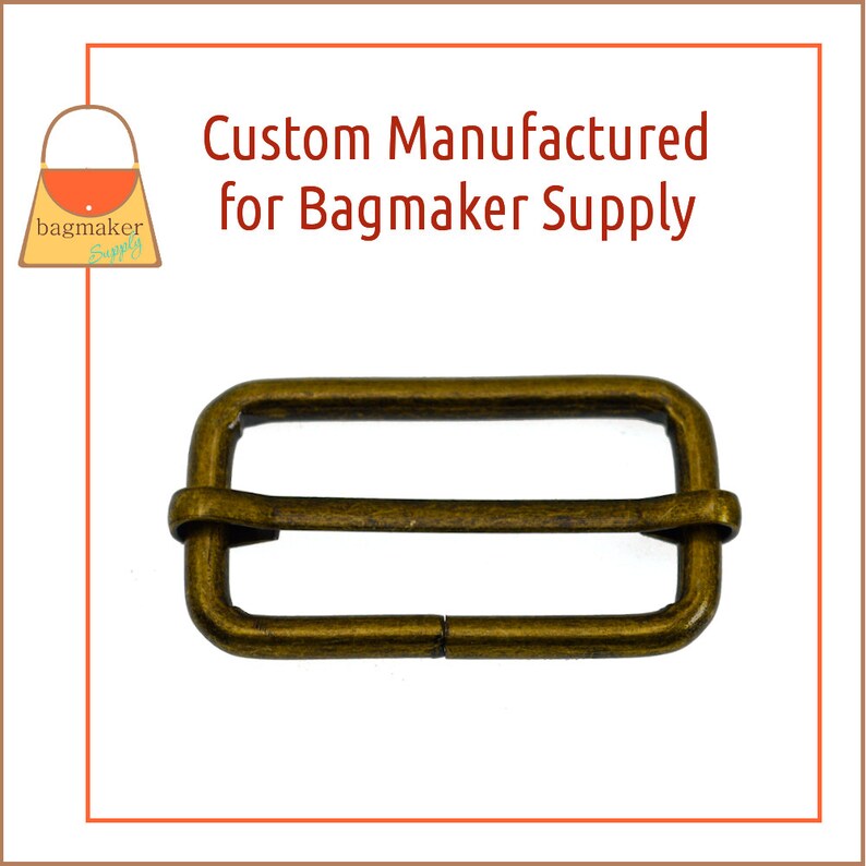 Antique Brass Bronze Finish 1.5 Inch Moving Bar Purse Strap Slide 4 mm Handbag Purse Hardware 108 Pieces 1-12 Inch SLD-AA135