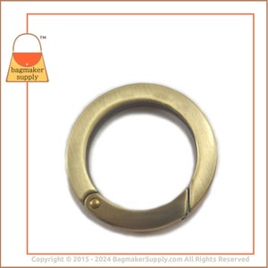 1-1/4 Inch Spring Gate Ring, Light Antique Brass / Antique Gold Finish, 1 Piece, 1.25 inch 32 mm Large O Ring, Handbag Hardware, RNG-AA116 image 4