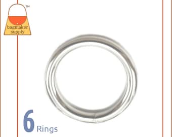 Joint torique de 5,2 cm, finition nickel brillant, 6 pièces, joint torique formé en fil de fer soudé de 51 mm, matériel de fabrication de sac à main, 2", RNG-AA008