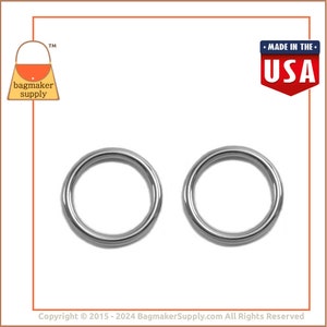 1 Inch Cast O Ring, Nickel Finish, 6 Pieces, 25 mm O-Ring, Made In USA, Handbag Purse Bag Making Supplies Hardware, 1, RNG-AA127 image 5