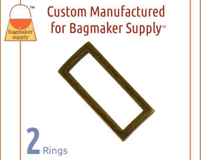 1-1/2 Inch Rectangle Ring, Antique Brass Finish, 2 Pack, Handbag Purse ...