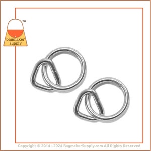 1 Inch Loop and 1-1/2 Inch Ring, Nickel Finish over Brass, 2 Pack, 38 mm 25 mm, Handbag Purse Bag Making Supplies Hardware, RNG-AA004 image 5