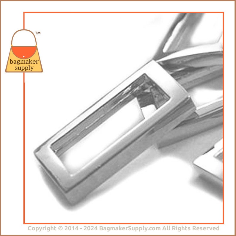 3/4 Inch Rectangular Flat Cast Ring, Nickel Finish, 6 Pieces, 19 mm Rectangle Square Ring, Purse Handbag Strap Ring, .75, RNG-AA038 image 6