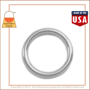 1 Inch O Ring, Nickel Finish, 2 Pieces, 25 mm Cast O-Ring, Made In USA, Handbag Purse Bag Making Supplies Hardware, 1, RNG-AA127 image 4
