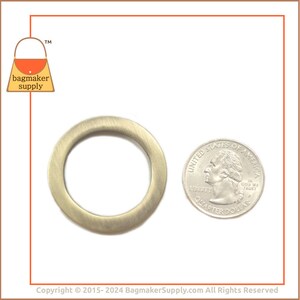 1 Inch Flat Cast O Ring, Light Antique Brass / Antique Gold Finish, 18 Pack, 25 mm, Handbag Purse Bag Making Hardware Supplies, RNG-AA066 image 3