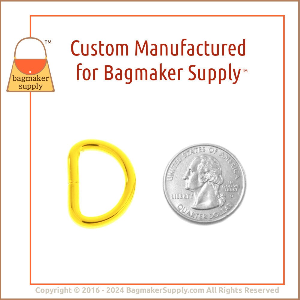 3/4 インチ D リング、デラックス ゴールド仕上げ、4 個、0.75 インチ