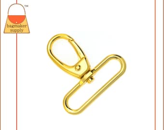 2 Inch Snap Hook, Gold Finish, 51 mm Oval Gate Swivel Purse Clip, Spring Gate Purse Clip, Handbag Bag Making Hardware Supplies, SNP-AA237