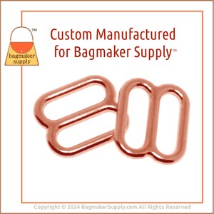 5/8 Inch Cast Slide, Rose Gold / Copper Finish, 54 Pack, 16 mm TriGlide for Purse Straps, Handbag Making Hardware Supplies, 5/8, SLD-AA161 image 6