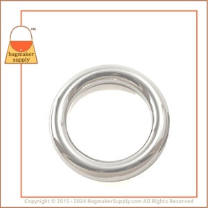 1 Inch Cast O Ring, Nickel Finish, 25 mm Italian Beautiful Quality Made In Italy, Handbag Purse Bag Making Hardware Supplies, RNG-AA080 image 4