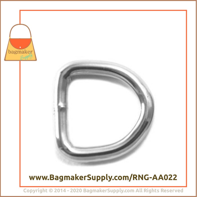 1/2 Inch D Ring Nickel Finish 12 Pieces Small D-ring | Etsy