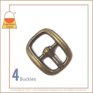 3/8 Inch Buckle, Anique Brass Finish, 4 Pieces, 9.5 mm Small Square Buckle, Handbag Purse Bag Making Hardware Supplies, .375&quot;, BKL-AA010