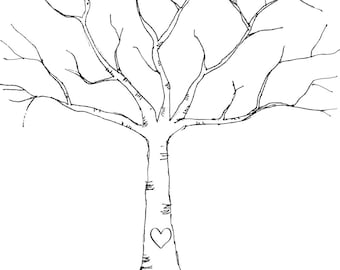 Tree, Finger Print Guest Sign-in, printable download