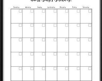 Guess Baby Birthday Calendar (Blank)