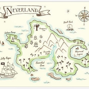 Nimmerland Karte | 16x20 DIGITALER DOWNLOAD