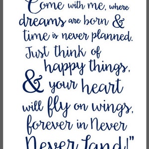Peter Pan Quote Printable (DOWNLOAD)