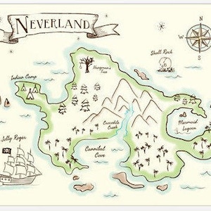 Nimmerland Karte | 18x24 DIGITALER DOWNLOAD