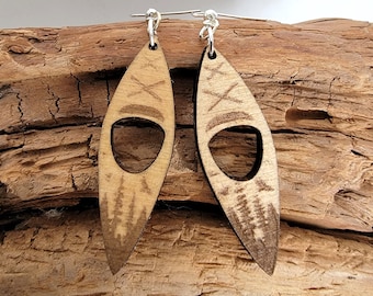 Kayak Laser Engraved Summer Theme Earrings