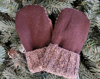 Children's Recycled Sweater Mittens, Recycled Sweater Mittens, Fleece Lined Children's Mittens, Minnesota Mittens