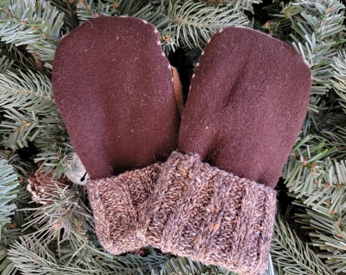 Children's Recycled Sweater Mittens, Recycled Sweater Mittens, Fleece Lined Children's Mittens, Minnesota Mittens