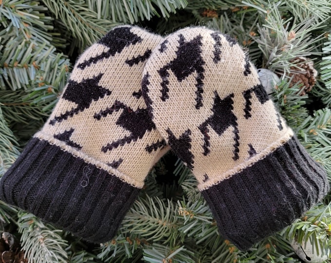 Children's Recycled Sweater Mittens, Recycled Sweater Mittens, Fleece Lined Children's Mittens, Minnesota Mittens