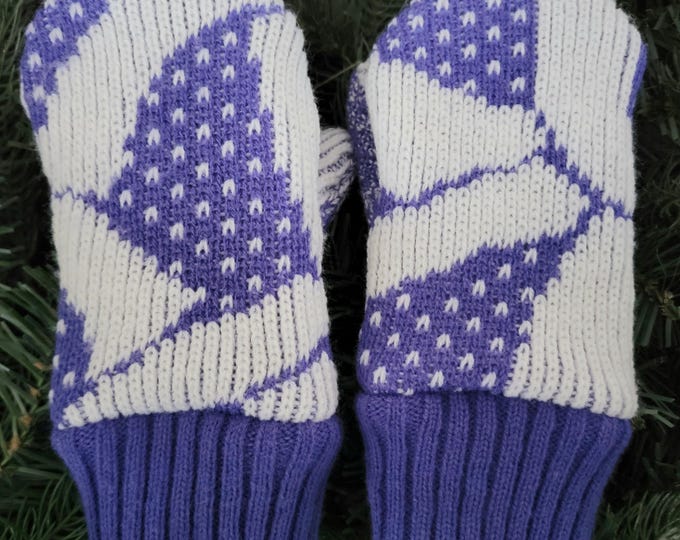 Children's Recycled Sweater Mittens, Recycled Sweater Mittens, Fleece Lined Children's Mittens, Minnesota Mittens