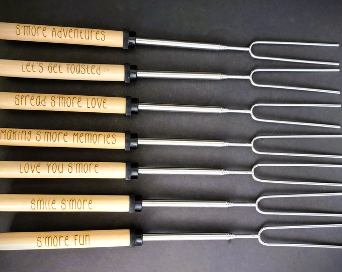 Laser Engraved Telescoping S'mores Sticks