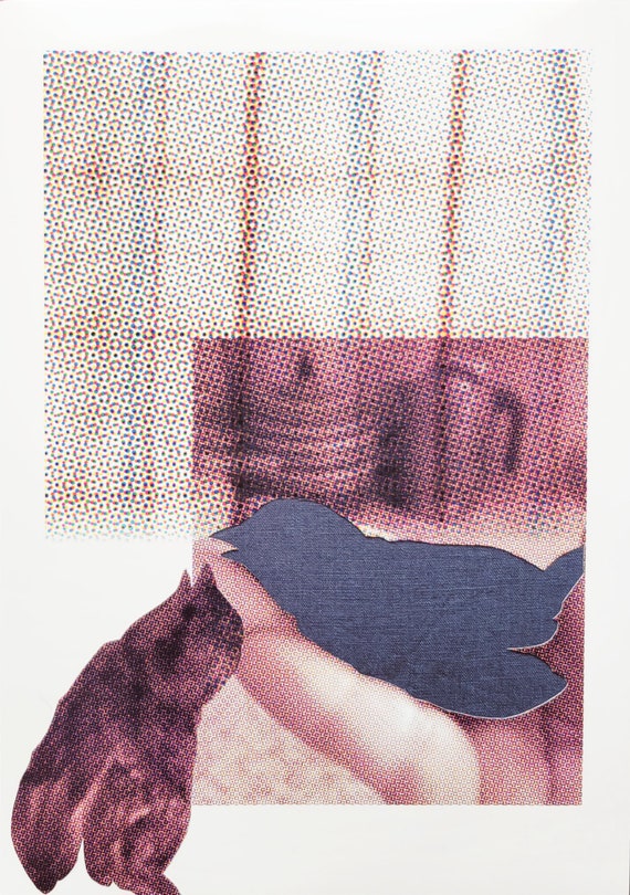 At a Loss Series - The Chick - Original Mixed Media Collage