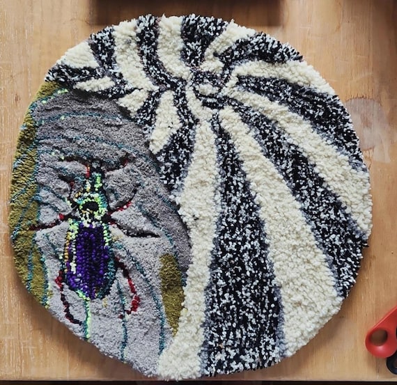 Round Wool Rug - Beetle Mania