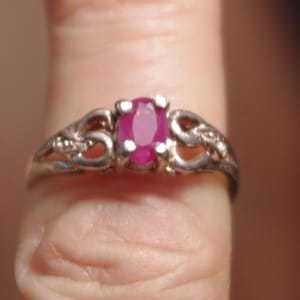 Natural Red Ruby in Sterling Silver Ring