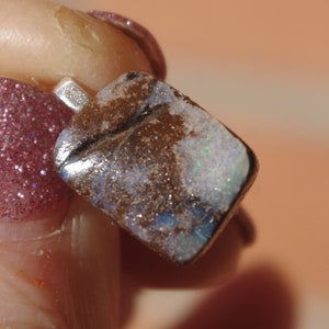 Australian Boulder opal pendant on Sterlng Silver bail