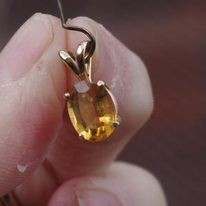 Golden Natural Citrine in 10kt solid gold setting