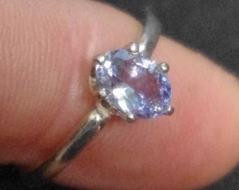 Gorgeous Natural Tanzanite in Sterling Silver Ring