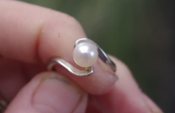 Freshwater Round Pearl in Sterling Silver Ring Etsy Singapore