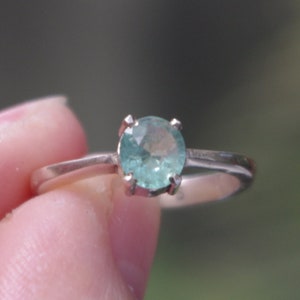 Green Tourmaline in Sterling Silver Ring