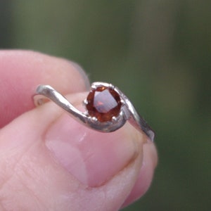 Pyrope Almandite Garnet Sterling Silver Ring - Size 7