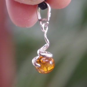 Natural Baltic Amber in Sterling Silver pendant