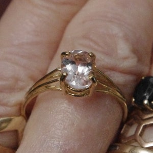 Natural Pink Morganite in Solid 10kt Gold Ring