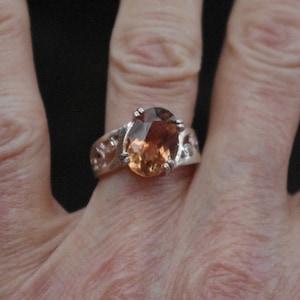 Natural Caramel Topaz in Sterling Silver ring