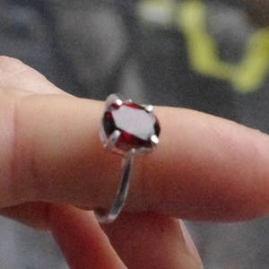 Natural Rhodolite Garnet in Sterling Silver Ring image 1