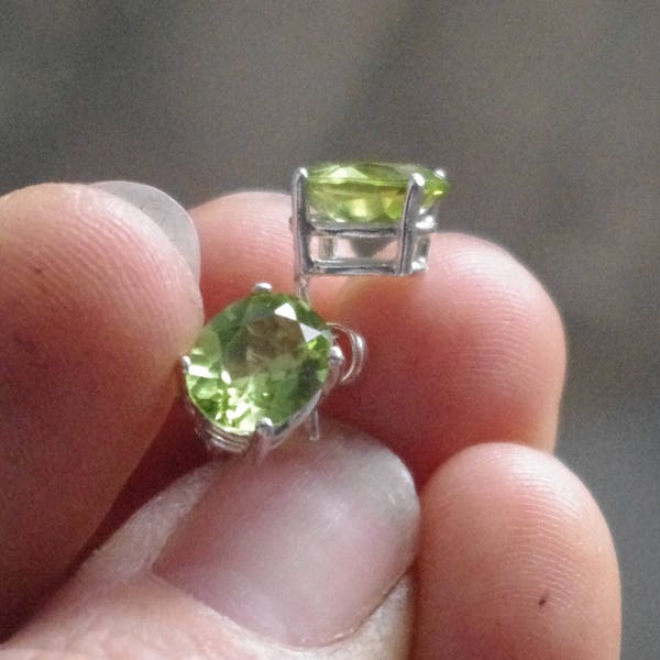 Natural Peridot earrings in Sterling Silver