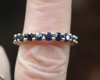 Natürliche Saphire in 10kt Gelbgold Ring