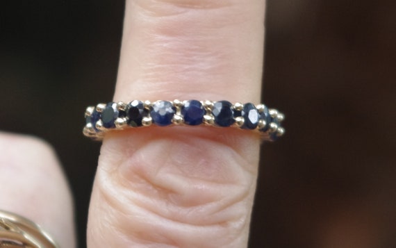 Natural Sapphires in 10kt Solid Yellow Gold Ring