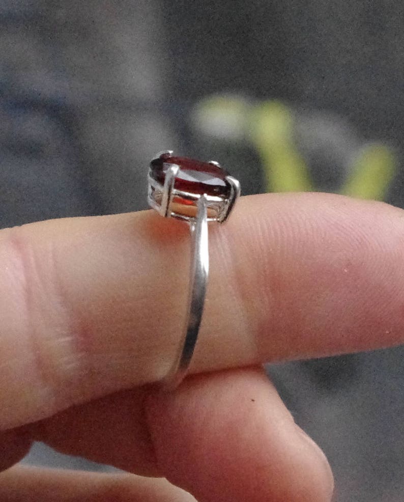 Natural Rhodolite Garnet in Sterling Silver Ring image 2